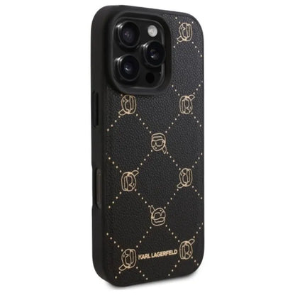 Karl Lagerfeld MagSafe Karlo galva – dėklas, skirtas iPhone 16 Pro Max (juodas)