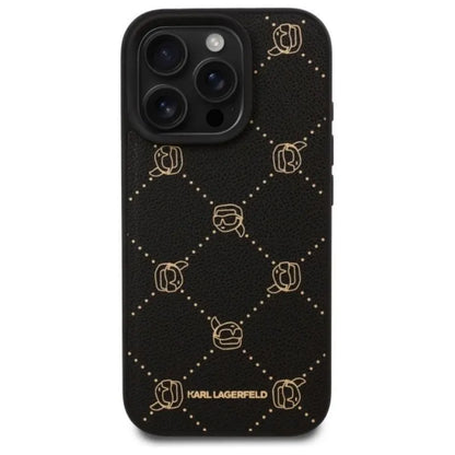 Karl Lagerfeld MagSafe Karlo galva – dėklas, skirtas iPhone 16 Pro Max (juodas)
