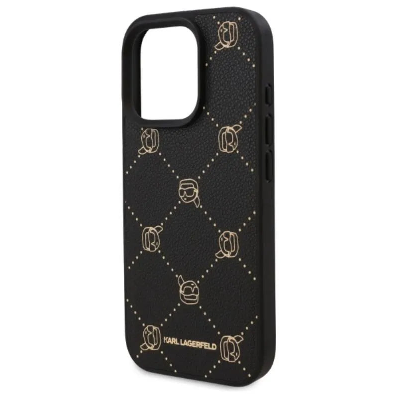 Karl Lagerfeld MagSafe Karlo galva – dėklas, skirtas iPhone 16 Pro Max (juodas)