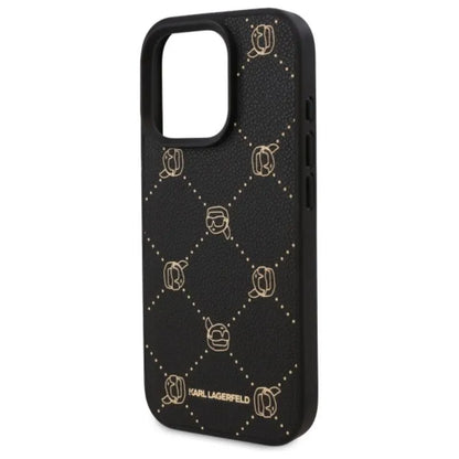 Karl Lagerfeld MagSafe Karlo galva – dėklas, skirtas iPhone 16 Pro Max (juodas)