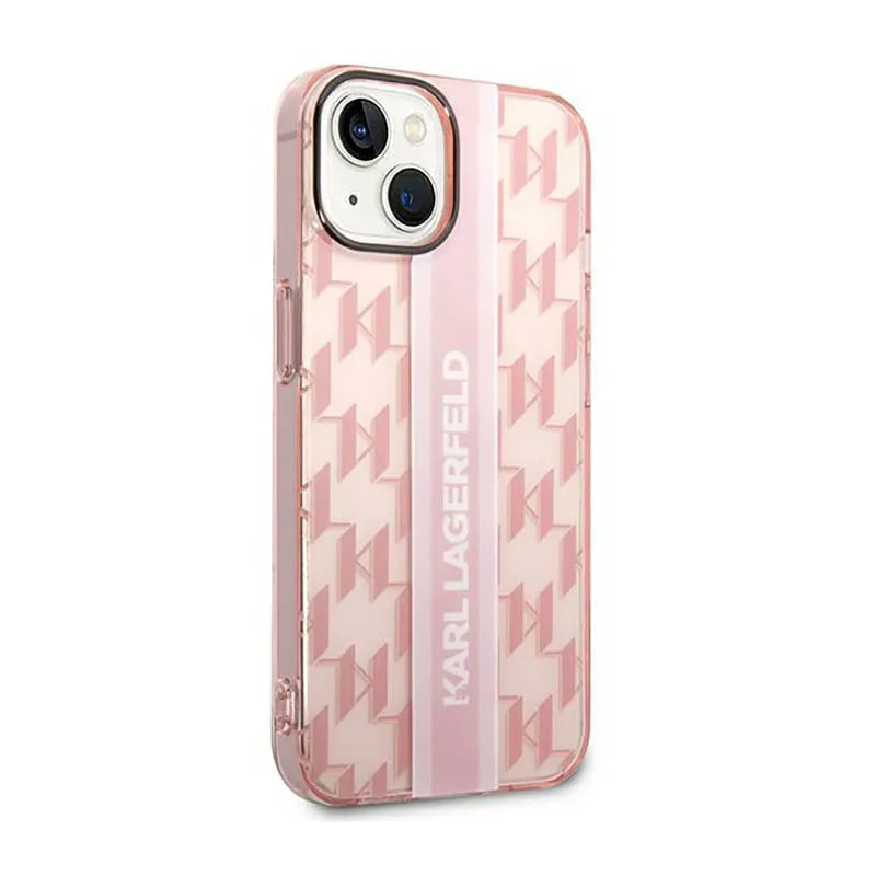 Karl Lagerfeld Mono Vertical Stripe - dėklas iPhone 14 Plus (rožinis)