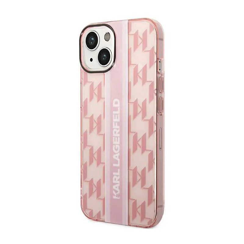 Karl Lagerfeld Mono Vertical Stripe - dėklas iPhone 14 Plus (rožinis)