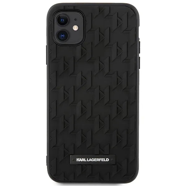 Karl Lagerfeld Monogram 3D raštas – dėklas iPhone 11 (juodas)
