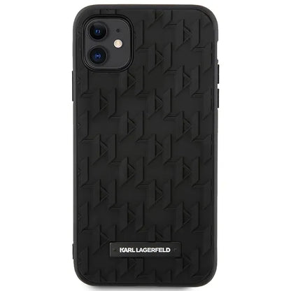 Karl Lagerfeld Monogram 3D raštas – dėklas iPhone 11 (juodas)