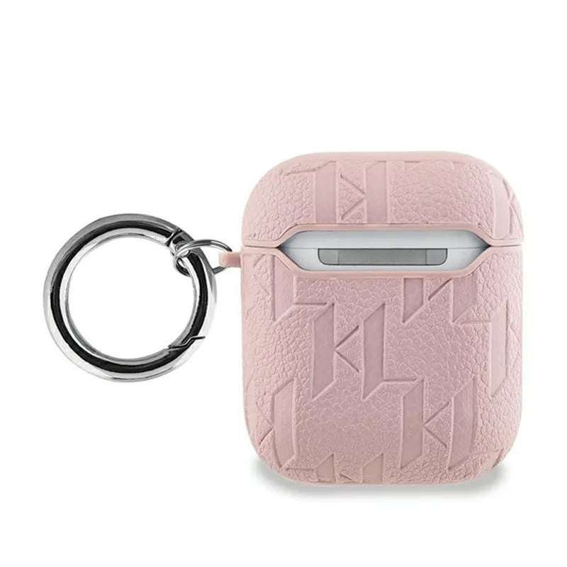 Karl Lagerfeld Monogram Choupette Head - AirPods 1/2 kart. dėklas (rožinis)