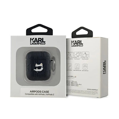 Karl Lagerfeld Monogram Choupette Head – AirPods 1/2 kartelė (juoda)