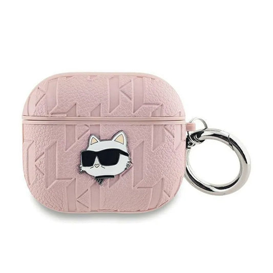 Karl Lagerfeld Monogram Choupette Head – „AirPods Pro 2“ dėklas (rožinis)