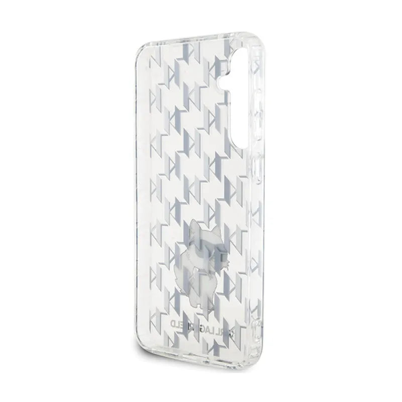 Karl Lagerfeld Monogram Choupette – „Samsung Galaxy S23 FE“ dėklas (skaidrus)