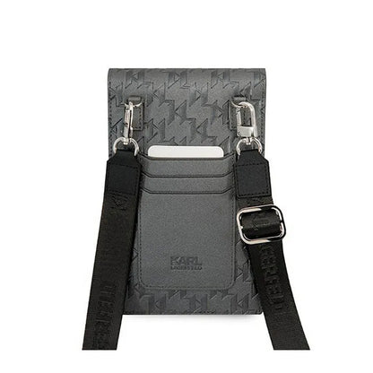 Karl Lagerfeld Monogram Ikonik Patch Piniginė Telefono Dėklas - Telefono ir aksesuarų dėklas (Sidabro spalva)