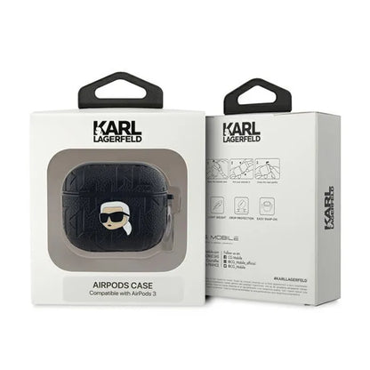 Karl Lagerfeld Monogram Karl Head - AirPods 3 dėklas (juodas)