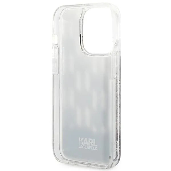 Karl Lagerfeld Monogram Liquid Glitter – dėklas, skirtas „iPhone 14 Pro Max“ (juodas)