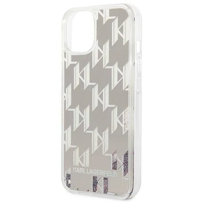Karl Lagerfeld Monogram Liquid Glitter - Dėklas, skirtas „iPhone 14“ (sidabrinis)