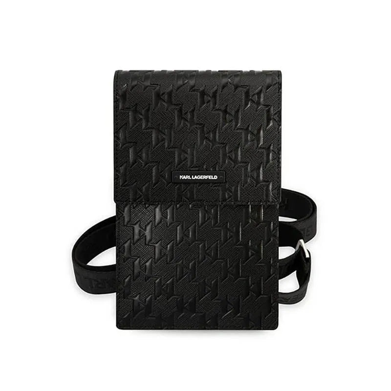 Karl Lagerfeld Monogram Plate piniginė/telefono krepšys - krepšys išmaniajam telefonui ir priedams (juodas)