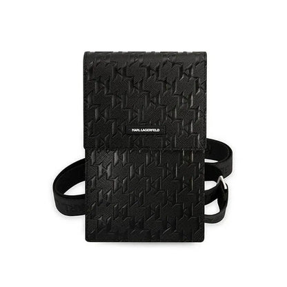 Karl Lagerfeld Monogram Plate piniginė/telefono krepšys - krepšys išmaniajam telefonui ir priedams (juodas)