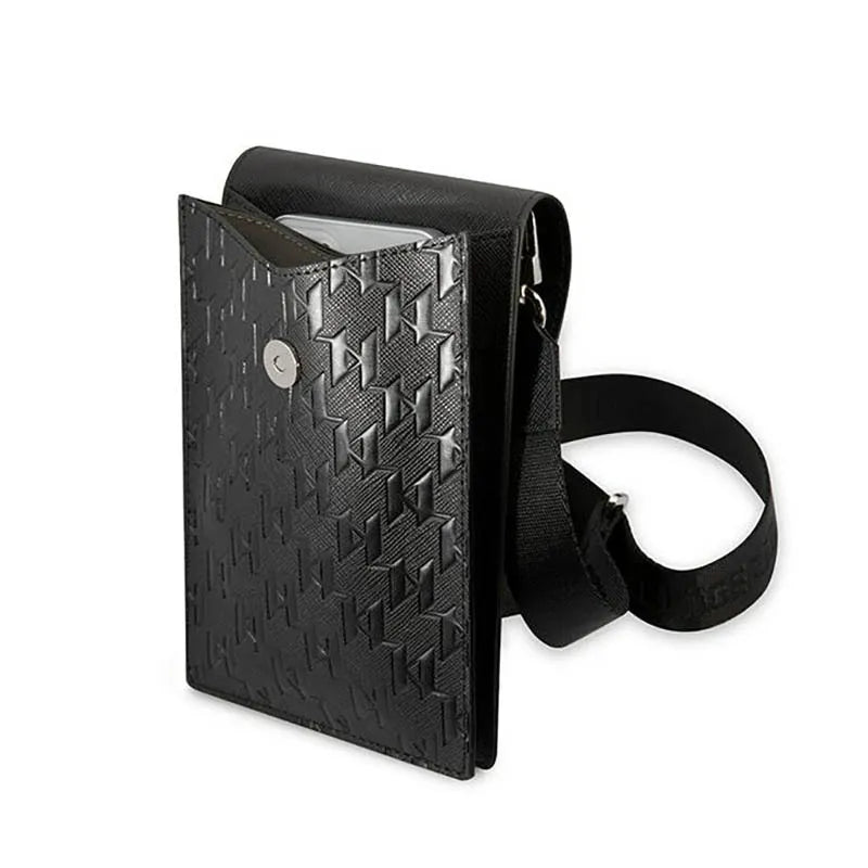 Karl Lagerfeld Monogram Plate piniginė/telefono krepšys - krepšys išmaniajam telefonui ir priedams (juodas)