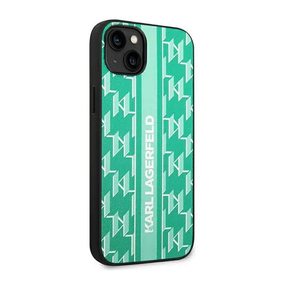 Karl Lagerfeld Monogram Stripe – dėklas iPhone 14 Plus (žalias)