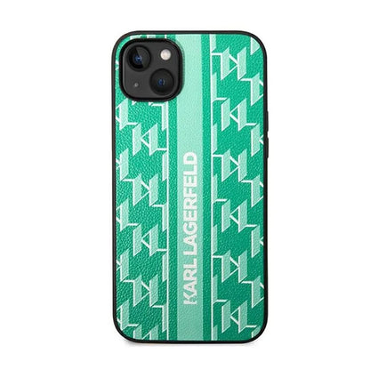 Karl Lagerfeld Monogram Stripe – dėklas iPhone 14 Plus (žalias)