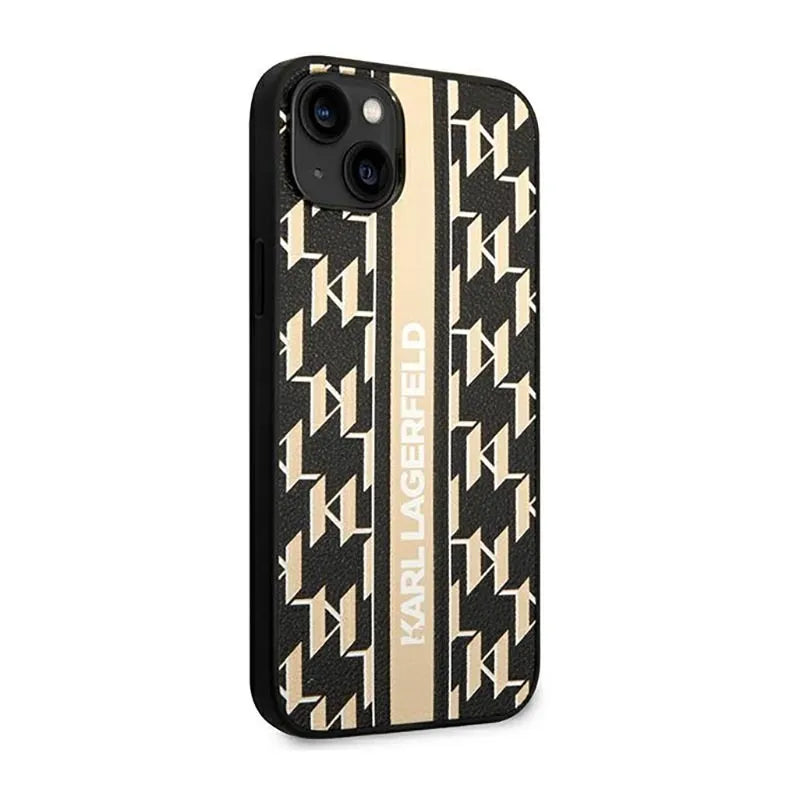 Karl Lagerfeld Monogram Stripe – iPhone 14 Plus dėklas (Rudas)
