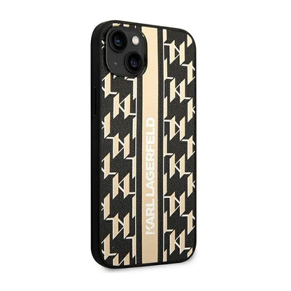 Karl Lagerfeld Monogram Stripe – iPhone 14 Plus dėklas (Rudas)
