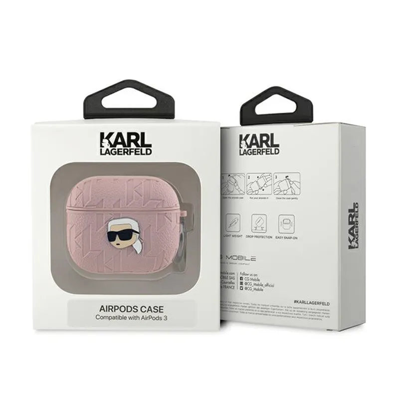 Karl Lagerfeld monograma Karl Head - AirPods 3 dėklas (rožinis)