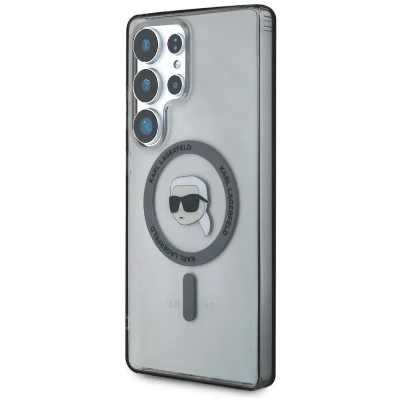 Karl Lagerfeld Mygtuko Karl Galvos Atspausdintas Logotipas MagSafe - Dėklas Samsung Galaxy S25 Ultra (Juodas)