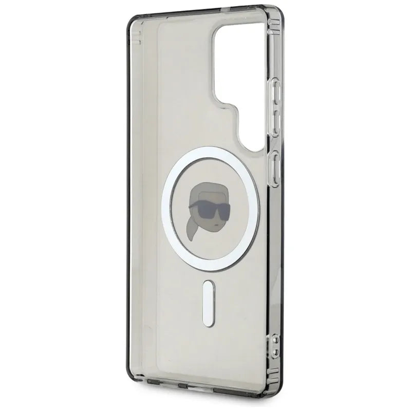 Karl Lagerfeld Mygtuko Karl Galvos Atspausdintas Logotipas MagSafe - Dėklas Samsung Galaxy S25 Ultra (Juodas)