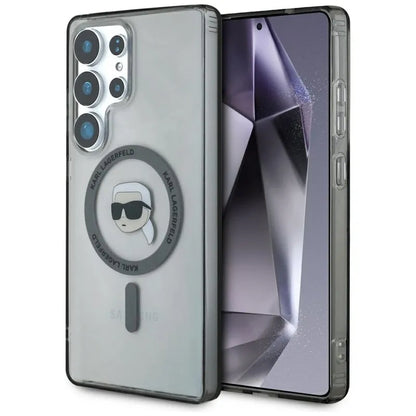Karl Lagerfeld Mygtuko Karl Galvos Atspausdintas Logotipas MagSafe - Dėklas Samsung Galaxy S25 Ultra (Juodas)