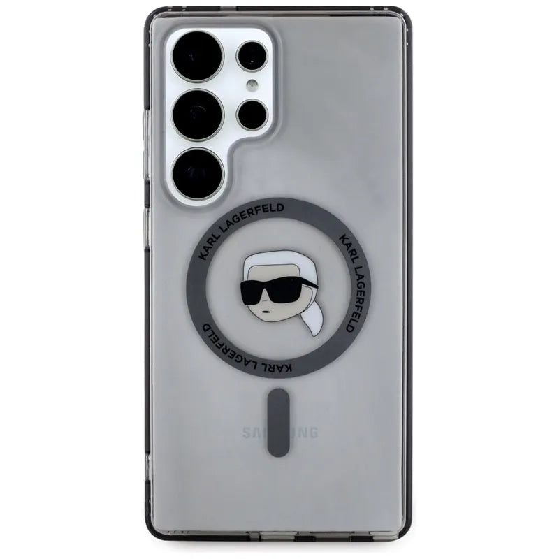 Karl Lagerfeld Mygtuko Karl Galvos Atspausdintas Logotipas MagSafe - Dėklas Samsung Galaxy S25 Ultra (Juodas)