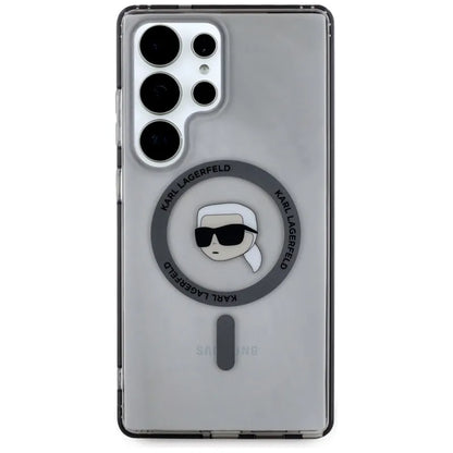 Karl Lagerfeld Mygtuko Karl Galvos Atspausdintas Logotipas MagSafe - Dėklas Samsung Galaxy S25 Ultra (Juodas)