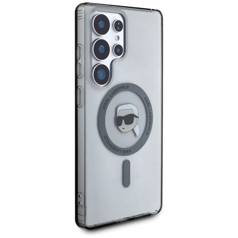 Karl Lagerfeld Mygtuko Karl Galvos Atspausdintas Logotipas MagSafe - Dėklas Samsung Galaxy S25 Ultra (Juodas)