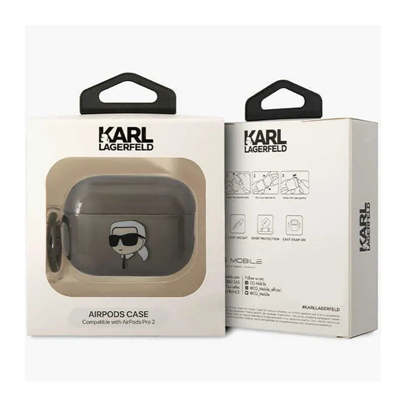 Karl Lagerfeld NFT Ikonik Karl Head – dėklas, skirtas Apple AirPods Pro 2 (juodas)