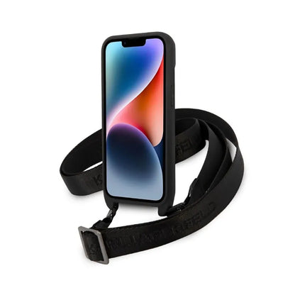 Karl Lagerfeld NFT Monogram Ikonik Patch - „iPhone 14“ dėklas (juodas)