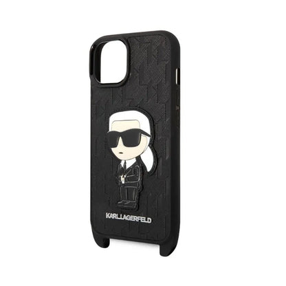 Karl Lagerfeld NFT Monogram Ikonik Patch - „iPhone 14“ dėklas (juodas)