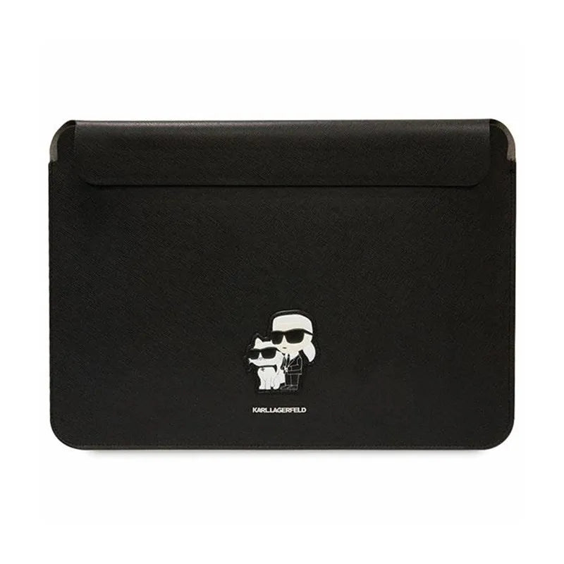 Karl Lagerfeld NFT Saffiano Karl & Choupette dėklas – 14 colių nešiojamojo kompiuterio dėklas (juodas)