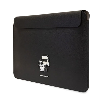 Karl Lagerfeld NFT Saffiano Karl & Choupette dėklas – 14 colių nešiojamojo kompiuterio dėklas (juodas)
