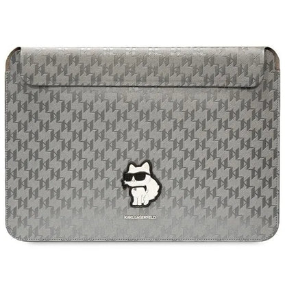 Karl Lagerfeld NFT Saffiano Monogram Ikonik Choupette dėklas - 14" nešiojamojo kompiuterio dėklas (sidabrinis)