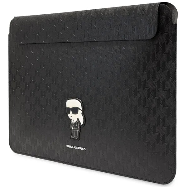 Karl Lagerfeld NFT Saffiano Monogram Ikonik Karl Sleeve – 14 col. nešiojamojo kompiuterio dėklas (juodas)