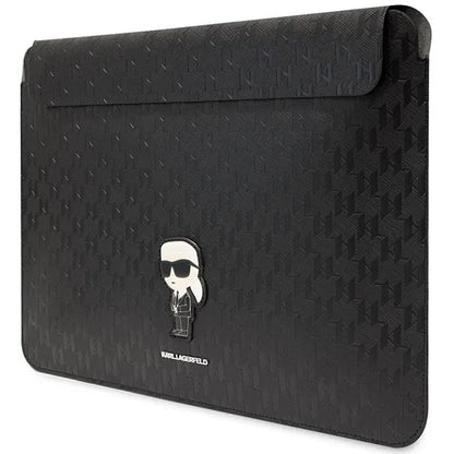 Karl Lagerfeld NFT Saffiano Monogram Ikonik Karl Sleeve – 14 col. nešiojamojo kompiuterio dėklas (juodas)