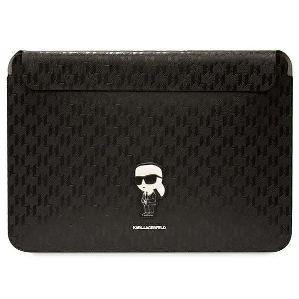 Karl Lagerfeld NFT Saffiano Monogram Ikonik Karl Sleeve – 14 col. nešiojamojo kompiuterio dėklas (juodas)