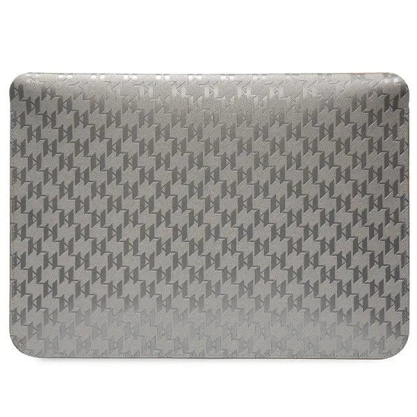 Karl Lagerfeld NFT Saffiano Monogram Ikonik Karl Sleeve - 14" nešiojamojo kompiuterio dėklas (sidabrinis)
