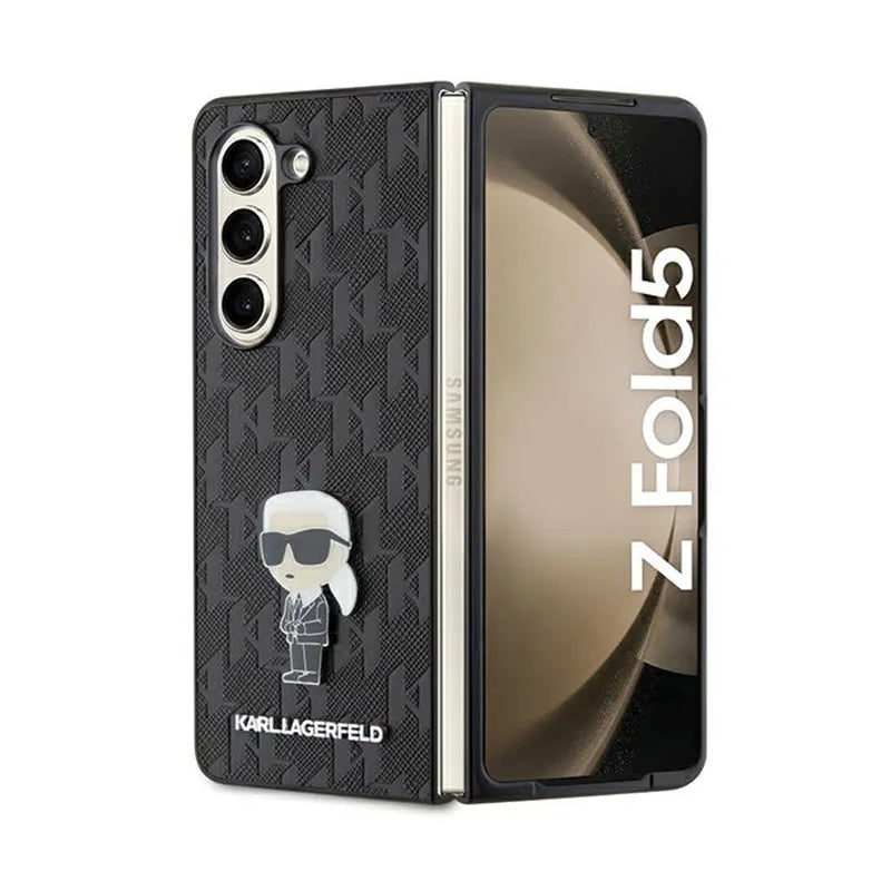 Karl Lagerfeld NFT Saffiano Monogram Ikonik Pin – Samsung Galaxy Z Fold 5 dėklas (juodas)