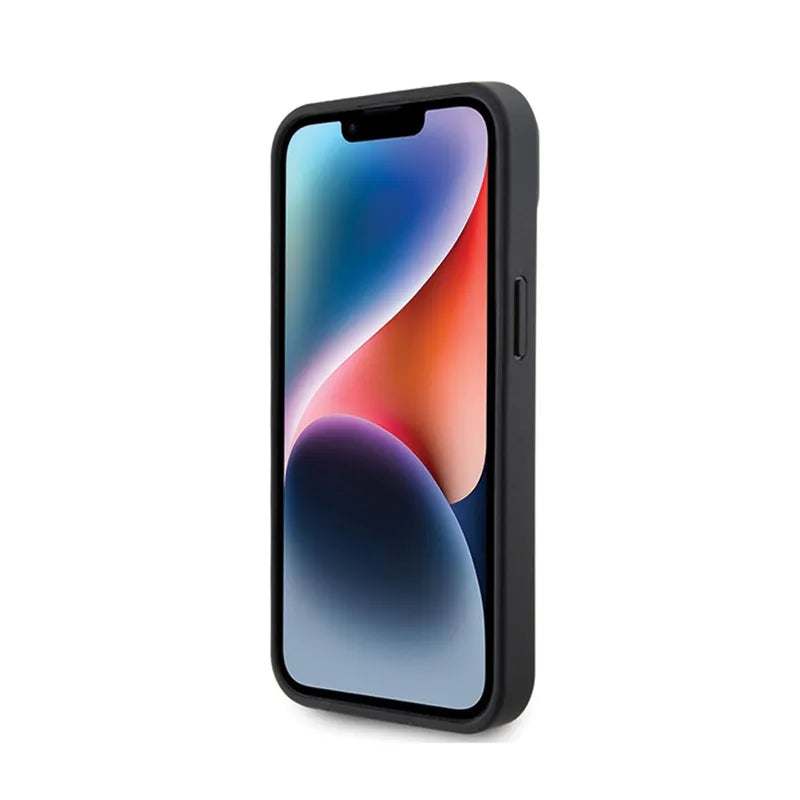Karl Lagerfeld Odinė Monograma, Karštu Būdu Įspaustas Metalo Logotipas - Dėklas iPhone 15 (juodas)
