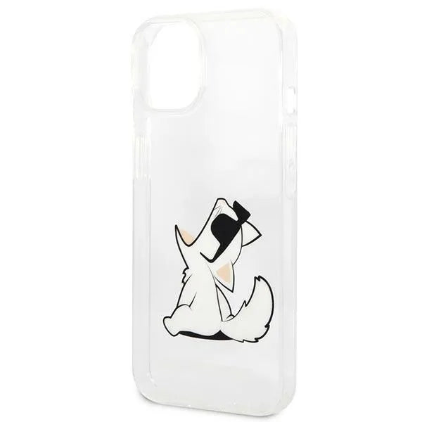 Karl Lagerfeld odos perforuotas logotipo dėklas „iPhone 14 Plus“