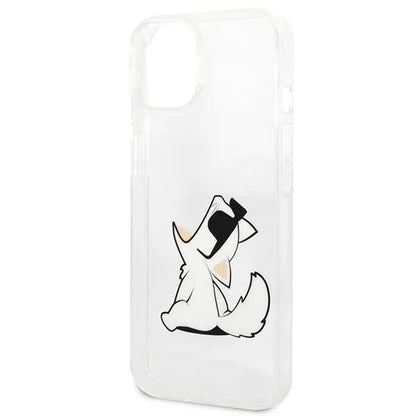 Karl Lagerfeld odos perforuotas logotipo dėklas „iPhone 14 Plus“