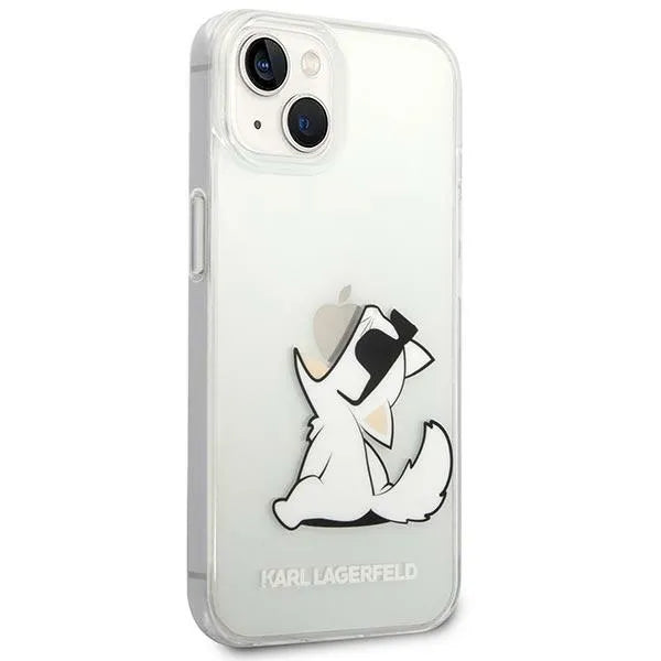 Karl Lagerfeld odos perforuotas logotipo dėklas „iPhone 14 Plus“
