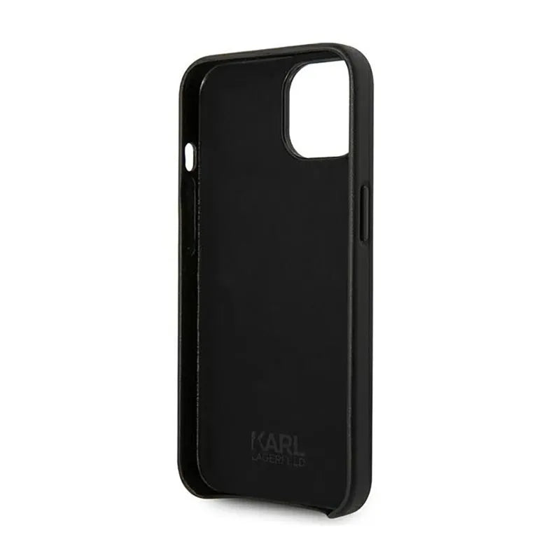 Karl Lagerfeld odos perforuoto logo dėklas - iPhone 14 Plus dėklas (juodas)