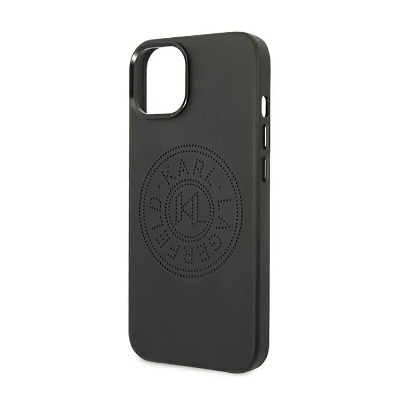 Karl Lagerfeld odos perforuoto logo dėklas - iPhone 14 Plus dėklas (juodas)