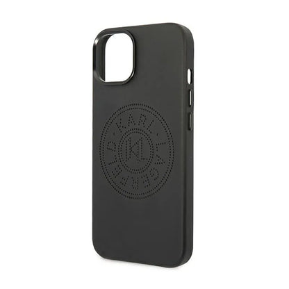 Karl Lagerfeld odos perforuoto logo dėklas - iPhone 14 Plus dėklas (juodas)