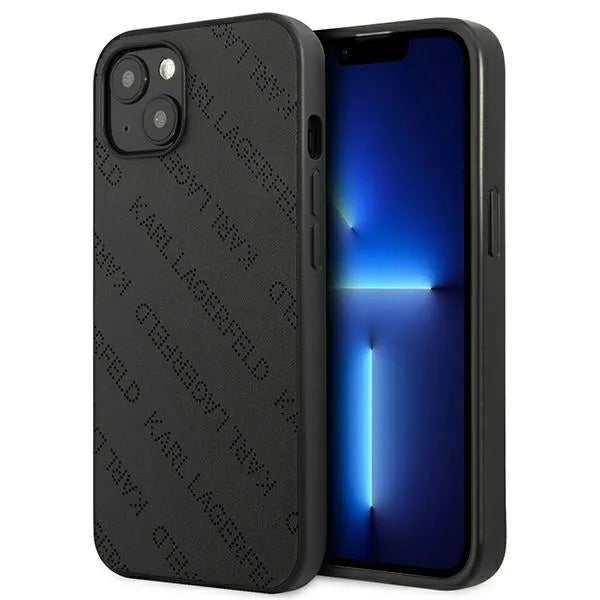 Karl Lagerfeld Perforated Allover – dėklas, skirtas iPhone 13 mini (juodas)