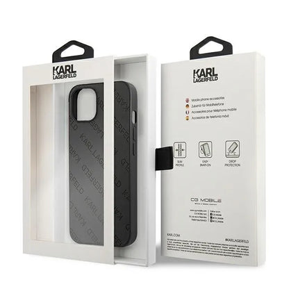 Karl Lagerfeld Perforated Allover – dėklas, skirtas iPhone 13 mini (juodas)